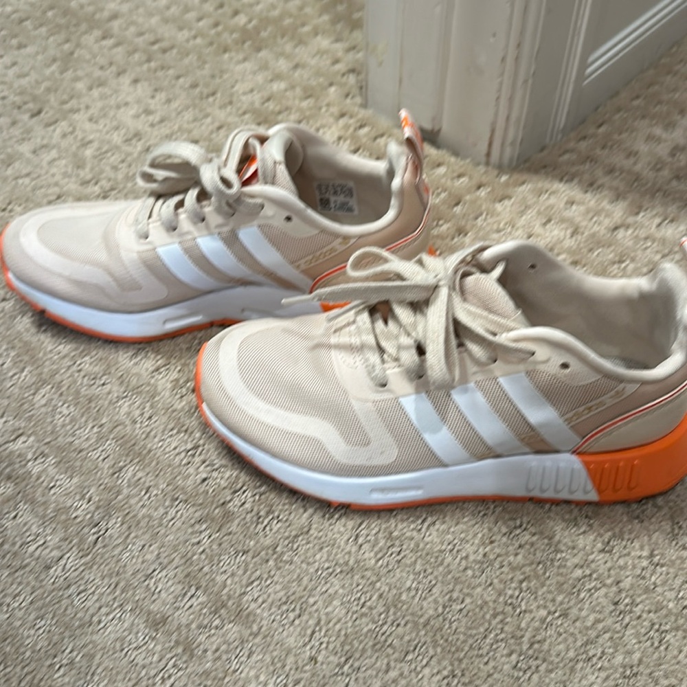 adidas Beige and Orange Athletic Sneakers